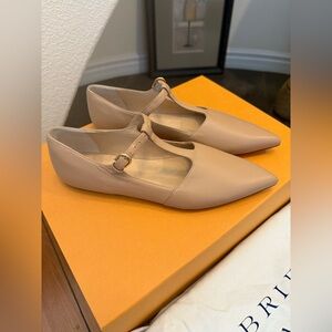 AUTHENTIC GABRIELA HEARST “LOLA” BALLERINA MARY JANE FLATS – DARK CAMEL